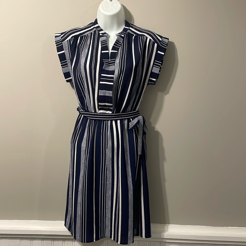 Monteau striped blue and white dress